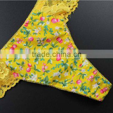 Stock Floral Flower Print Cute Low Waist Lace Sey Panties Women Underwear Thongs Bragas Women Panties Sey Underwear Women Briefs photo-5