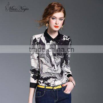 Maxnegio new style latest printed lady blouse designs