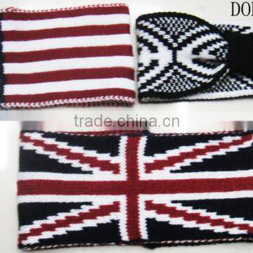 Fashion Lady New Hot Knitted Designer Flag Headband for Winter