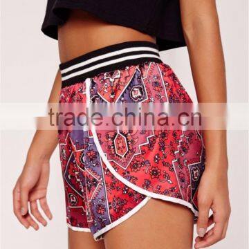 Custom Design Floral Print Hot Shorts Sports Waistband Printed Runner Shorts Multi photo-6