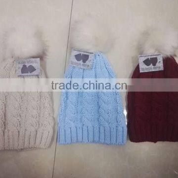 Custom Knitted Pom Beanie Hat Winter Beanie Hat photo-5
