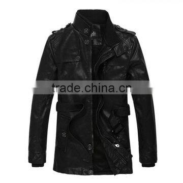 MSW0026 Men's new trends in Europe and America washed leather thick warm self-cultivation metrosexual men's leather coat