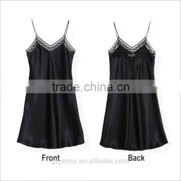 OEM Service Women Sleepwear V Neck Slip Sexy Nighty For Honeymoon photo-4