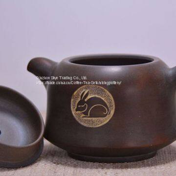 Pure Hand Carving Tea Pots Clay Teapot Rabbit Design Teapots Make in China photo-3