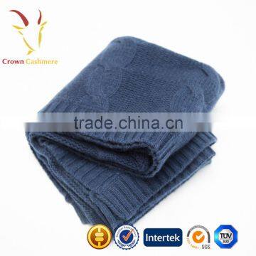 Pure Cable Knitted Cashmere Blanket Knit Cable Baby Blanket photo-2