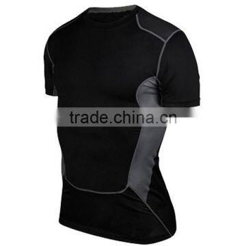 2017 New Fashion Desgin Plain Color 88%Polyester 12%Spandex Breathable Stretch Tank Top T-shirt Sport Men T Shirt photo-4