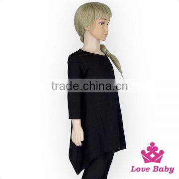 New Fashion Solid Black Girls Cotton Shirts Baby Girl Plain Long Sleeve Fall Shirt Boutique Dress Shirt Design For 0-6 Years photo-3