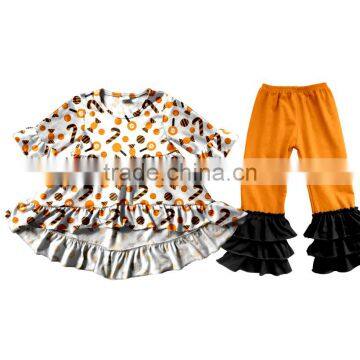 Wholesale Boutique Childrens Ruffle Baby Clothes Halloween Pumpkin style Clothing Girls Fall Clothes