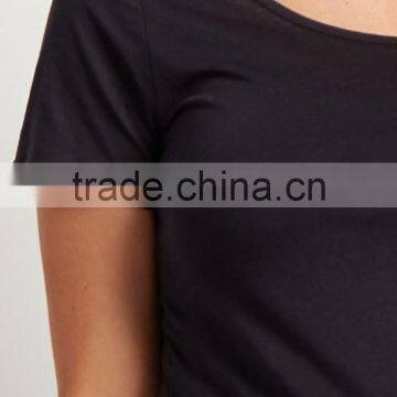 High Quality Cotton&rayon Solid Black Short Sleeve Fashion Maternity Top