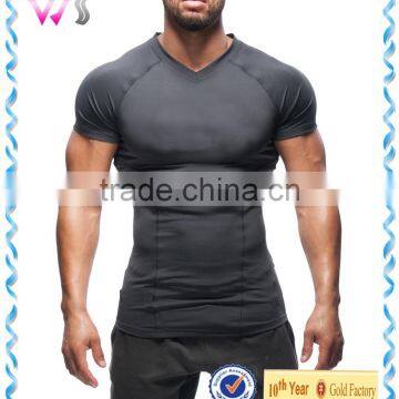 2016 Hot Sale Mens Short Sleeve Sports T-shirts Muscle Man Sports Slim Fit T-shirt
