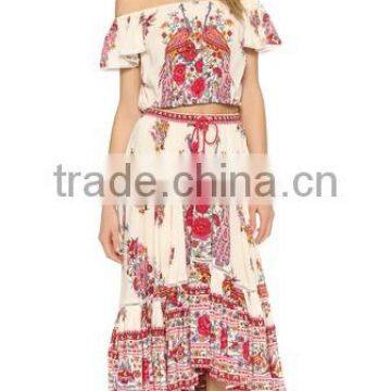 2016 Designed for Fashion Women Floral Skirt Long Flared Skirt Ladies'skirt OEM