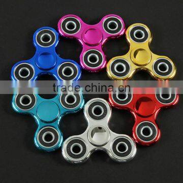 Electroplated Metal Color Fingertips Gyro Toys Finger Decompression Triangle Gyro Manufacturers photo-2