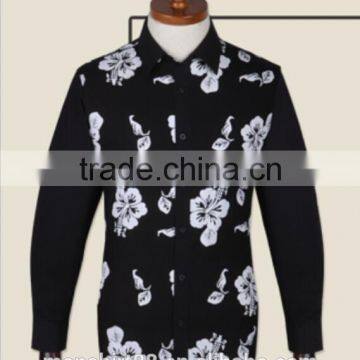 Latest 100% Cotton Fashion Design Floral Casual Men Shirts photo-2