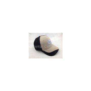 Khaki Cotton Embroidered Baseball Caps Hat with Contrasting Color