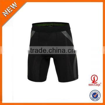 Slim fitness muscle man boxer shorts/95% polyester 5% cotton screen printed quick dry compression shorts for men