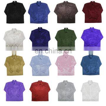 Lofbaz Men Casual Camp Work Everyday Button Down Plain Long / Short Sleeve Shirts photo-2