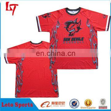 New products 2016 custom red baseball shirt /softball shirt for youth