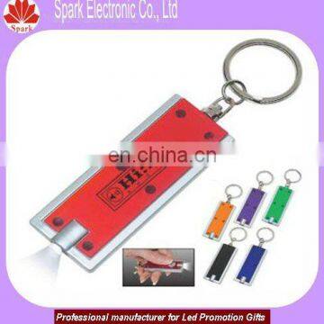 custom printed logo promotional mini led flash ligh key chains