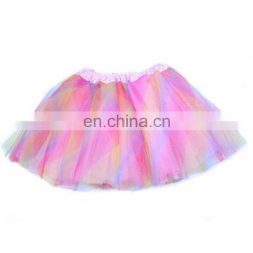 Rainbow latest dress designs fluffy tutu skirt for girls