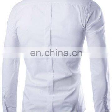 Men's White Causal Cotton Long Sleeve Shirt Choose the Color You Want photo-2