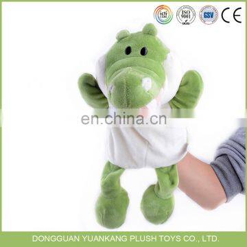 Cartoon animal plush crocodile hand puppet for adult