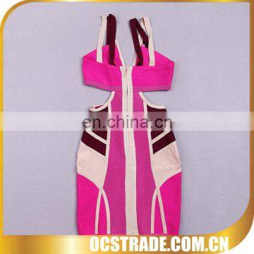 2014 hot selling sleeveless pink bandage dress sexy corset tutu dress