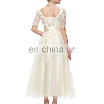 Grace Karin New Arrival 2015 Elegant Long Sleeve Lace Plus Size Evening Dress For Fat Women CL6051-2# photo-4