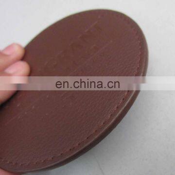 Factory Supply Leather pu Coaster With Debossed Logo photo-4