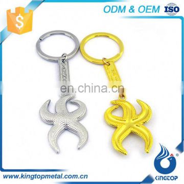 Embossed Metal Star Shaped Rhinestone Keyring Alloy Key Holder Keychain