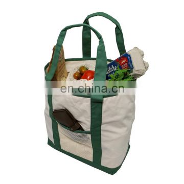 Simple Ecology Organic Cotton Deluxe Reusable Grocery Shopping Bag with mesh pocket