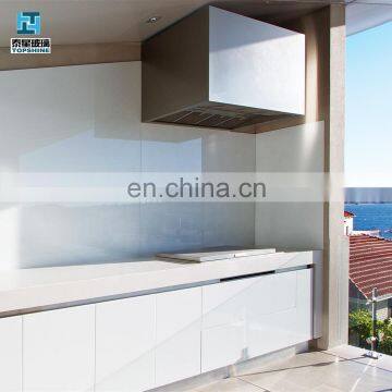 China Supplier White Color Back Painted Lacquered Glass Splashback Kitchen photo-6
