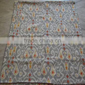 Handmade Twin Gray Paisley Kantha Quilt Cotton Throws,Ralli,Gudari REVERSIBLE Bedding photo-2