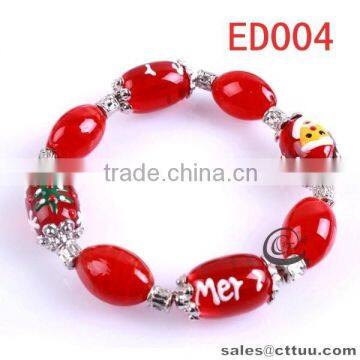 2014 best selling Christmas glass bead bracelet