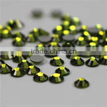 Top quality Wholesale army green flatback non hotfix tape rhinestones for weddingdress