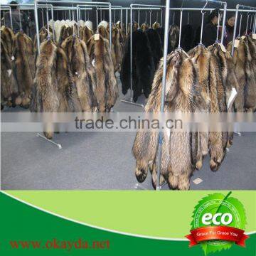 Hot sale 2015 dyed color 4*70cm raccoon hood raccoon fur trimming Natural Raccoon Fur Strips Raw Fur Material