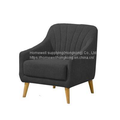 Modern Style Accent Chair HF-AC013 Fabric Upholstery Chair Solid Wood Legs Livingroom Chair photo-2