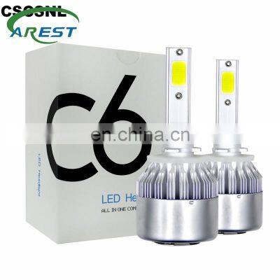 2pcs C6 LED Car Headlights 72W 7200LM COB Auto Headlamp Bulbs H1 H3 H4 H7 H11 H13 880 9004 9005 9006 9007 Car Styling Lights