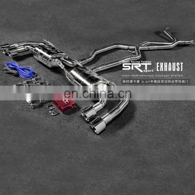 Exhaust Pipe for porsche cayenne 3.0T 4 tips with valve catback with quad double tip