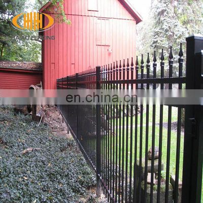 Boundary wall welded spear head top steel fence