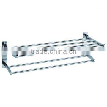 High quality 304 Stainless Steel Bathroom Double Layer Corner Towel Rack