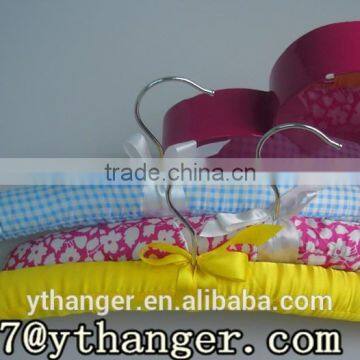 PH-YT-052 Satin Padded Hanger for Kids Wooden Hanger Flocked Satin Padded photo-3