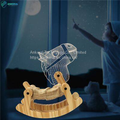 Creative Horse Design 3D Wooden Night Light