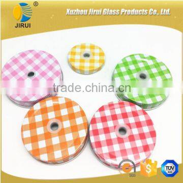 colorful lattice glass jar cap
