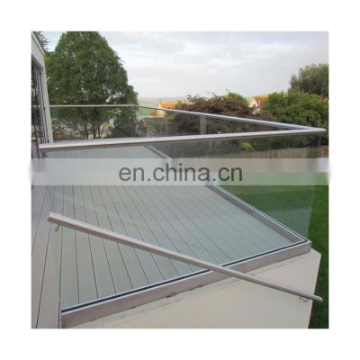 aluminum handrail glass balustrade balcony glass railing for decks