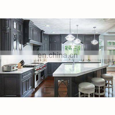 Custom American L Shaped Wooden Grey Shaker Kitchen Cabinet Designs for Sale photo-4