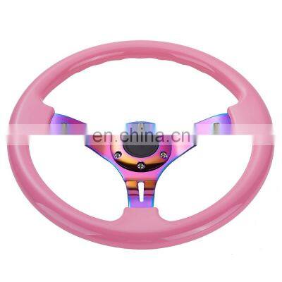 China supplier new custom auto deep dish pink racing car steering wheel