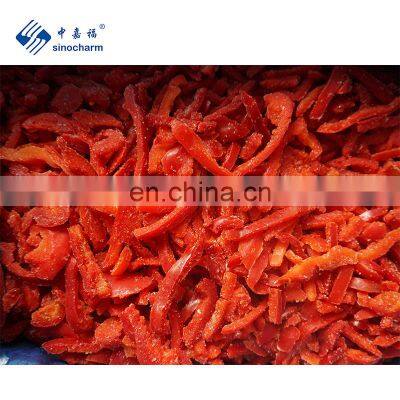 Fresh Organic IQF Red Pepper Strips Frozen Red Pepper Strips