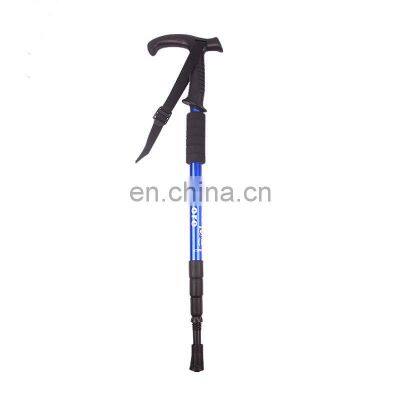 Outdoor Trekking Poles Hiking Camping Mountain Climbing Walking Cross Country Folding Telescopic T Handle Straight Handle Four-s photo-3