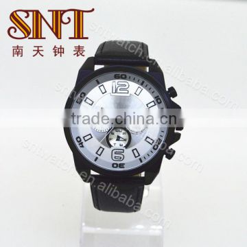 Sport watch leather quartz watch for men