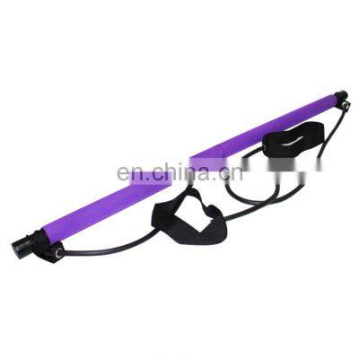 Multi-Functional Gym Black Yoga Pilates Stick Bar Adjustable Pilates Resistance Band Bar photo-5